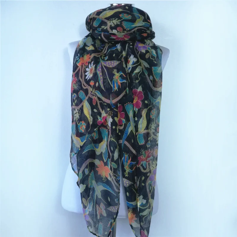 10 шт./лот новый оптовый шарф теплые женские шарфы с птичьими цветами Женская шаль