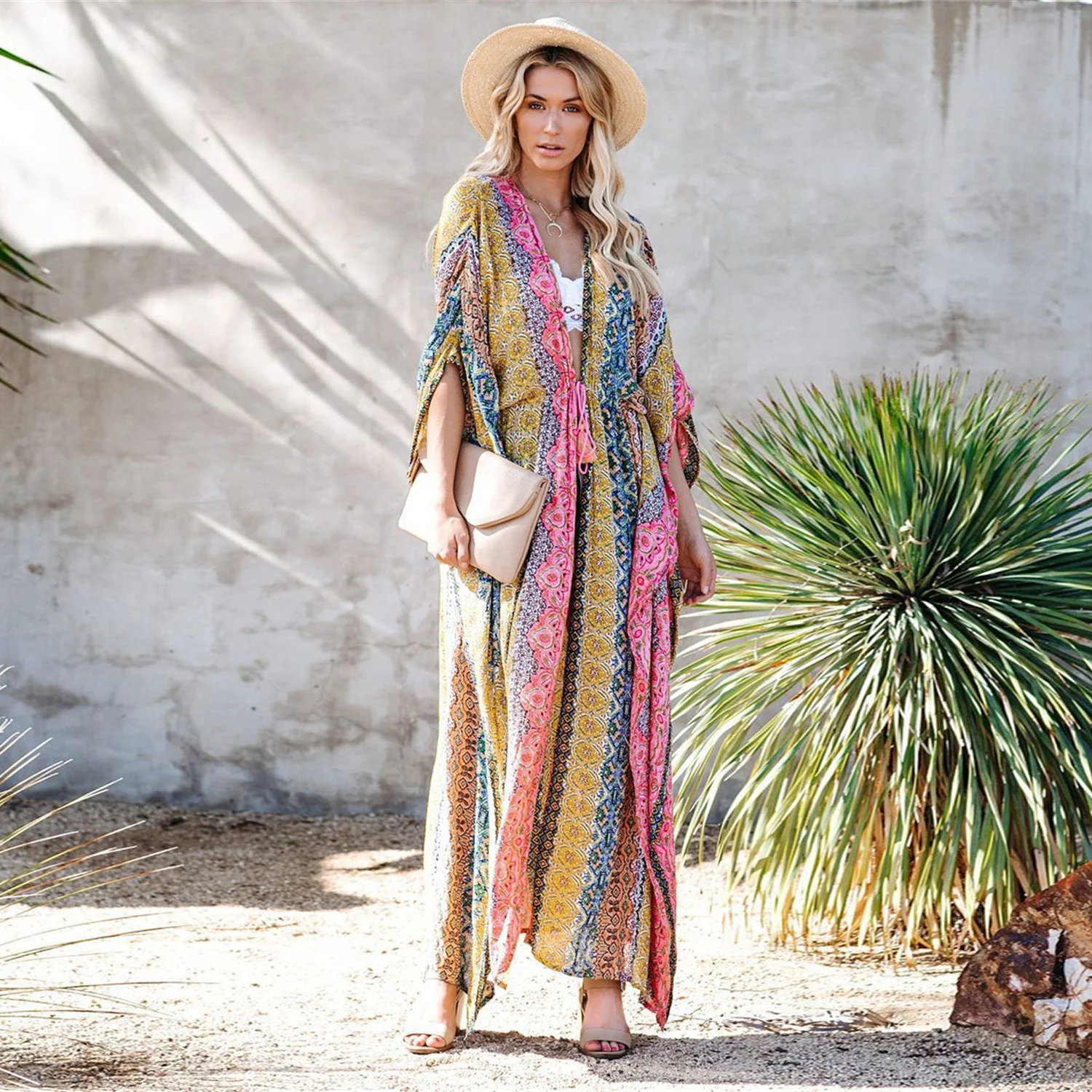 

Summer Women Swimsuit Cover Up Beach Cover Ups Tassels Dress Elegant Beach Bathing Suit