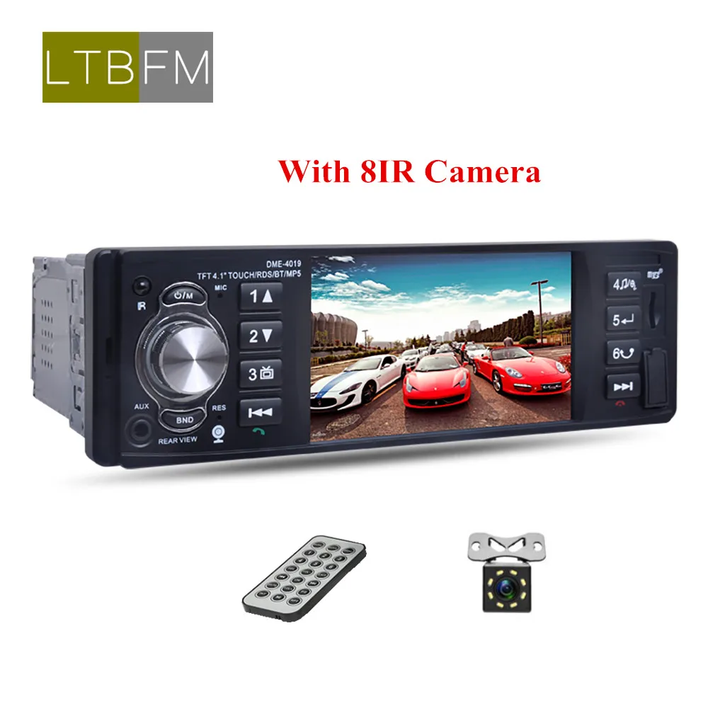 LTBFM Автомагнитола с сенсорным экраном 1din RDS мультимедиа MP5 Автомобильный плеер Стерео Авторадио Bluetooth FM AUX USB камера заднего вида - Цвет: With 8IR Camera