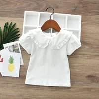 white t shirt baby girls summer tops toddler kids clothing 0 9y