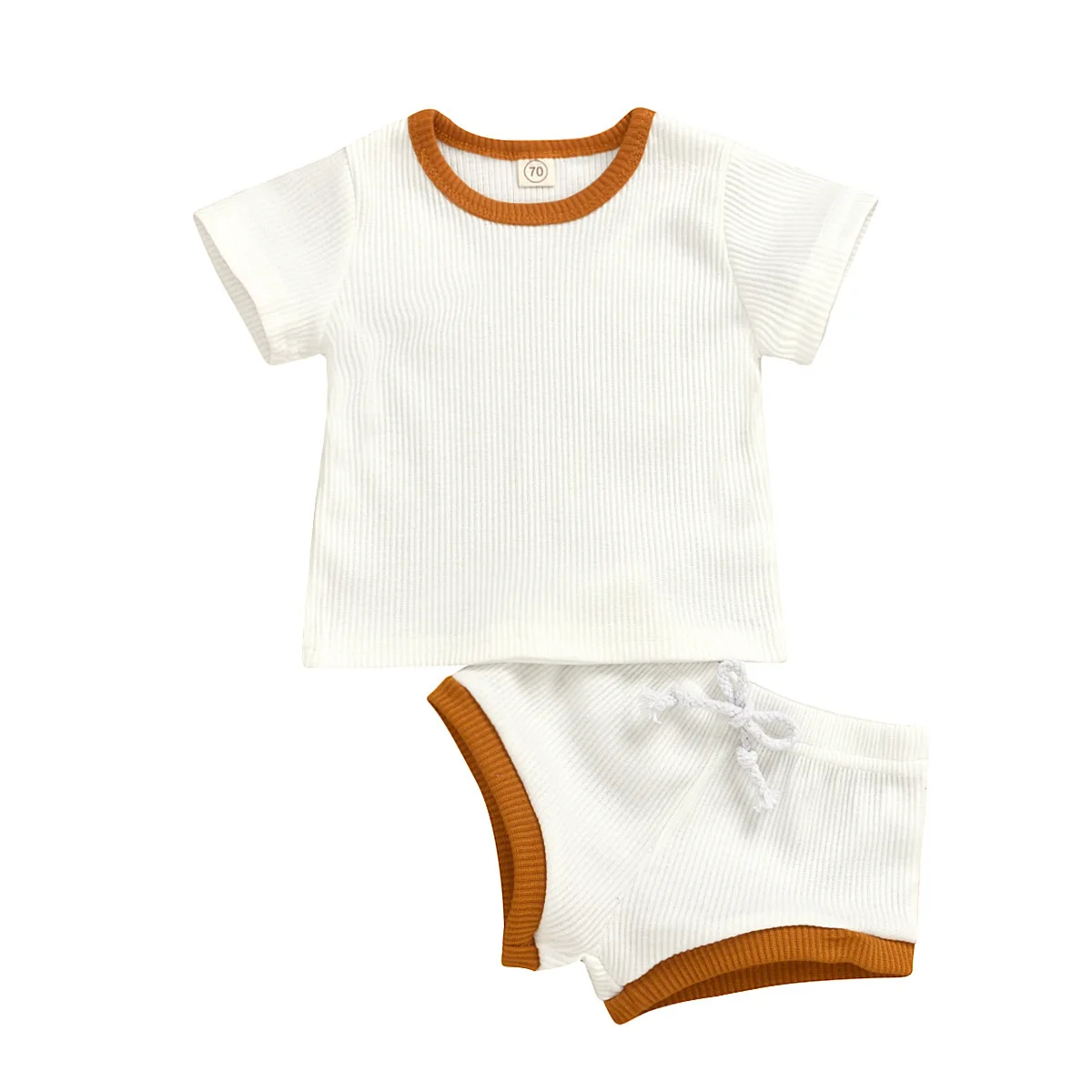 2020 New Arrival Kids Clothes Baby Girls T-Shirt Sets Summer Toddler Boys Pants Shorts Set Ribbed Outfit Pajamas 2pieces | Детская
