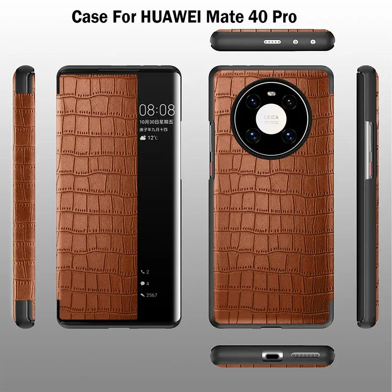 For Huawei P30 Pro Case For Huawei P40 Pro Plus Mate 30 40 Pro Plus Rs Case Tpu Soft Crocodile Pattern Flip Leather Cover