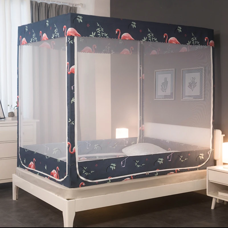 Домашняя Штора для кровати с москитной сеткой один корпус поддержкой полностью