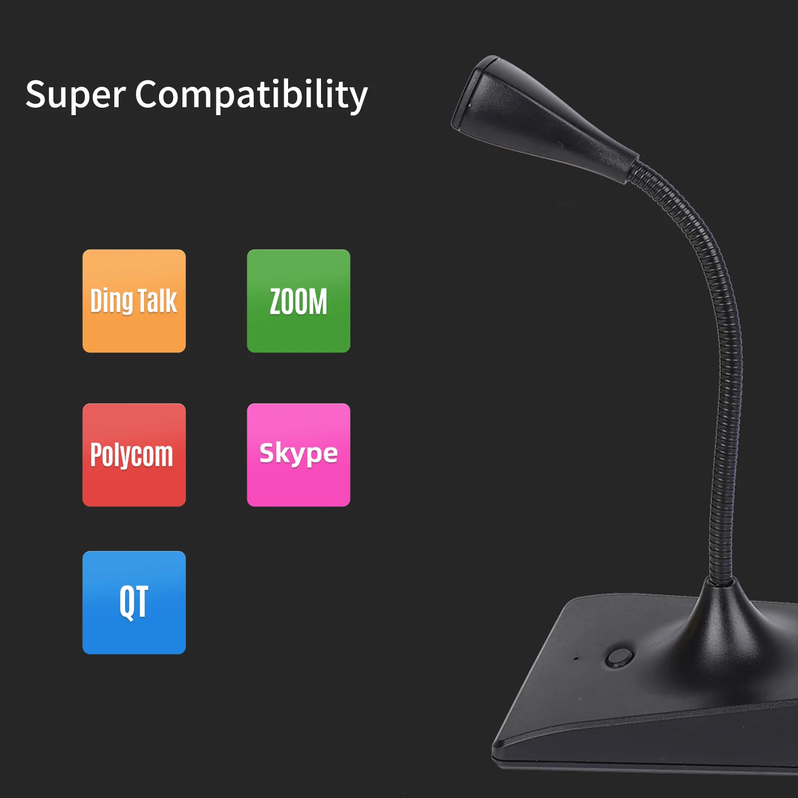 

USB Conference Computer Microphone Desktop Wired 360 Omnidirectional Condense Mic Plug & Play Gooseneck for Computer PC Laptop