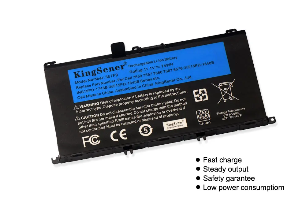 KingSener 11,1 V 74WH 357F9 Батарея для Dell Inspiron 15-7000 7559 7557 7566 7567 5576 INS15PD-1548B INS15PD-1748B INS15PD-1848B