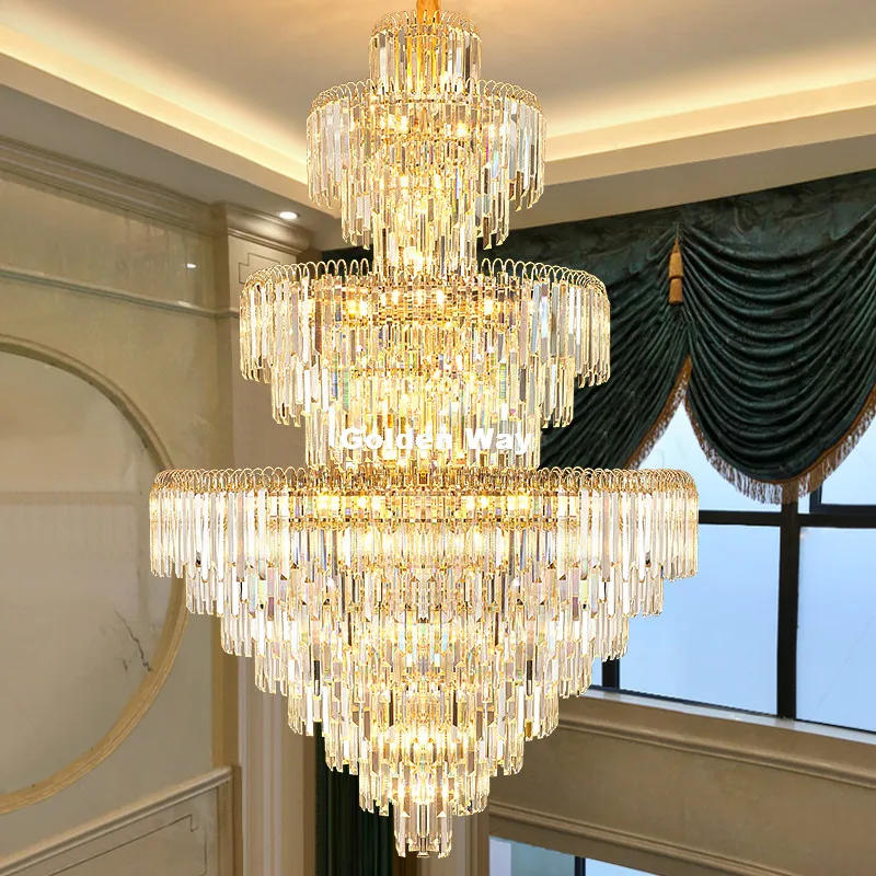 

Modern Golden Chandeliers Luxury Gold Candle Crystal Chandelier Home Lobby Hotel Villa Lamp Lustres De Cristal Upscale AC Lustre