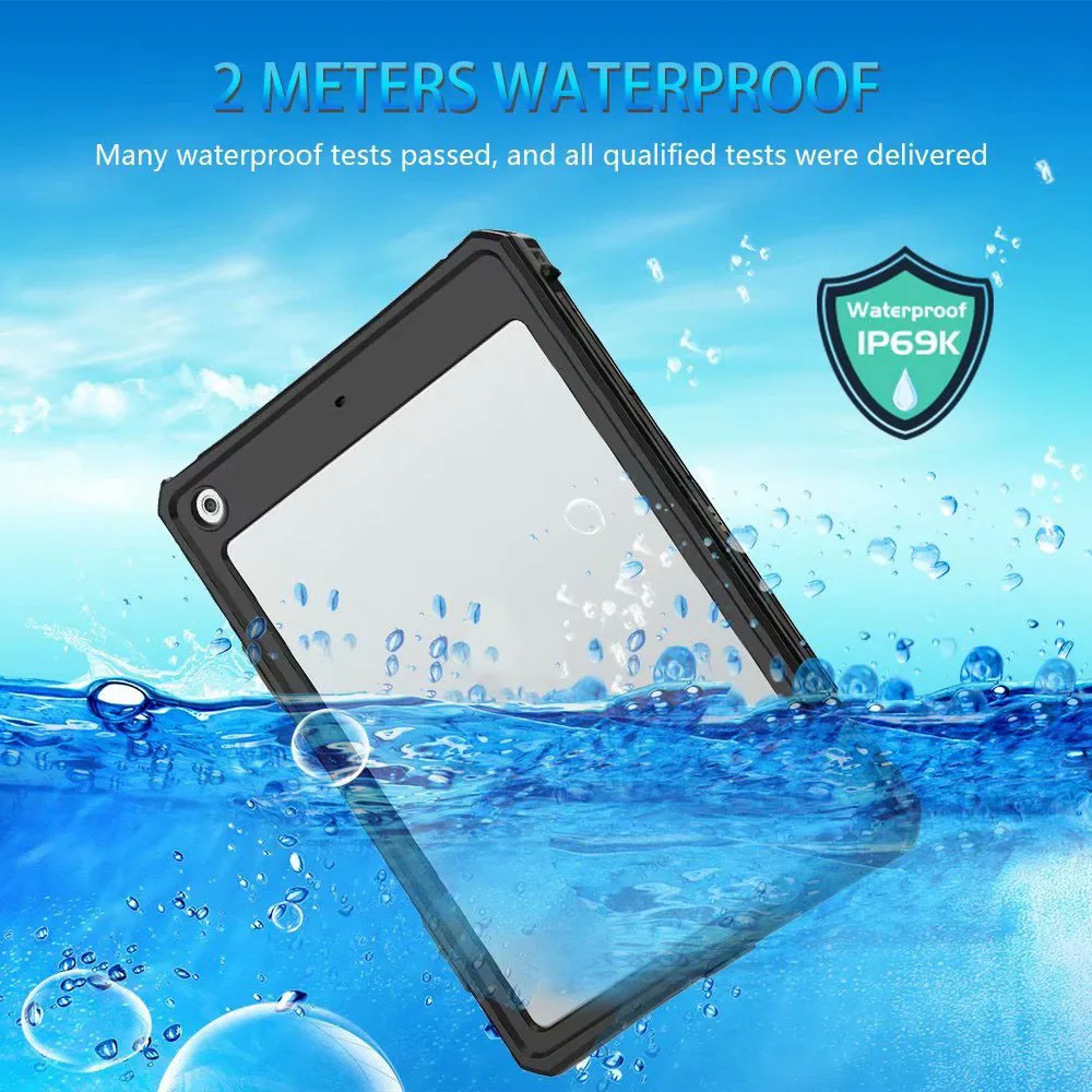

For iPad 7th Gen 10.2 2019 Waterproof Case Dirt Proof Shockproof 360 Full Cover Ipad case Tablet PC Funda