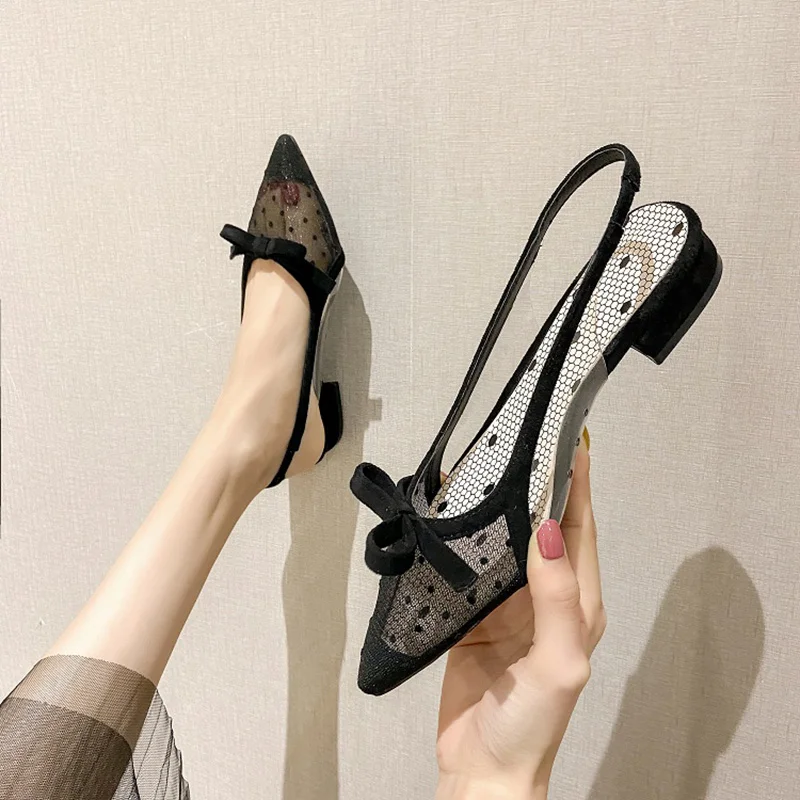 Сандалии женские на низком каблуке элегантные шлепанцы повседневная уличная