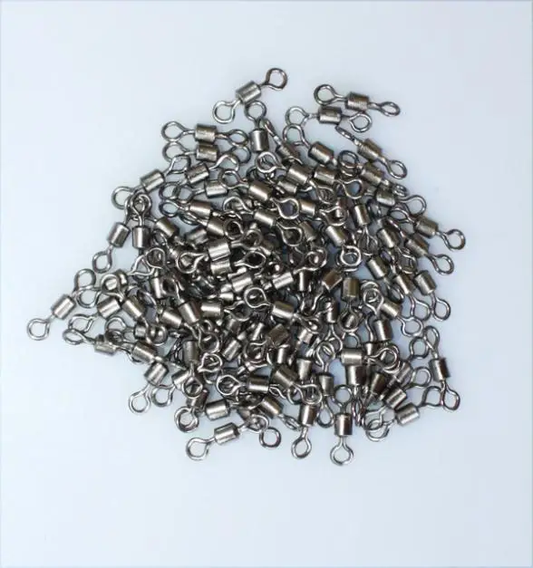 

100PCS Rolling Barrel Ball Bearing Swivel Solid Rings Fishing Line Hook Connecting Ring Connector 7# 11mm 22kg