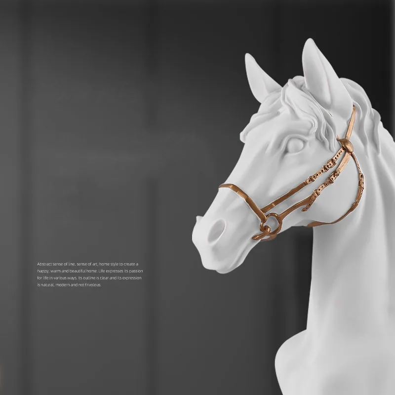 Современная белая статуя с головой лошади для дома гостиной декор телевизора