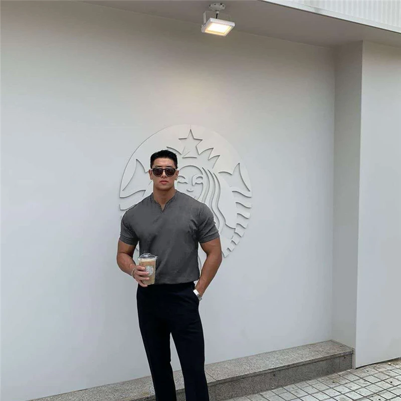 

New Arrived V neck short sleeve men t shirt Slim Fit t-shirt men Skinny casual summer tshirt camisetas hombre M-3XL