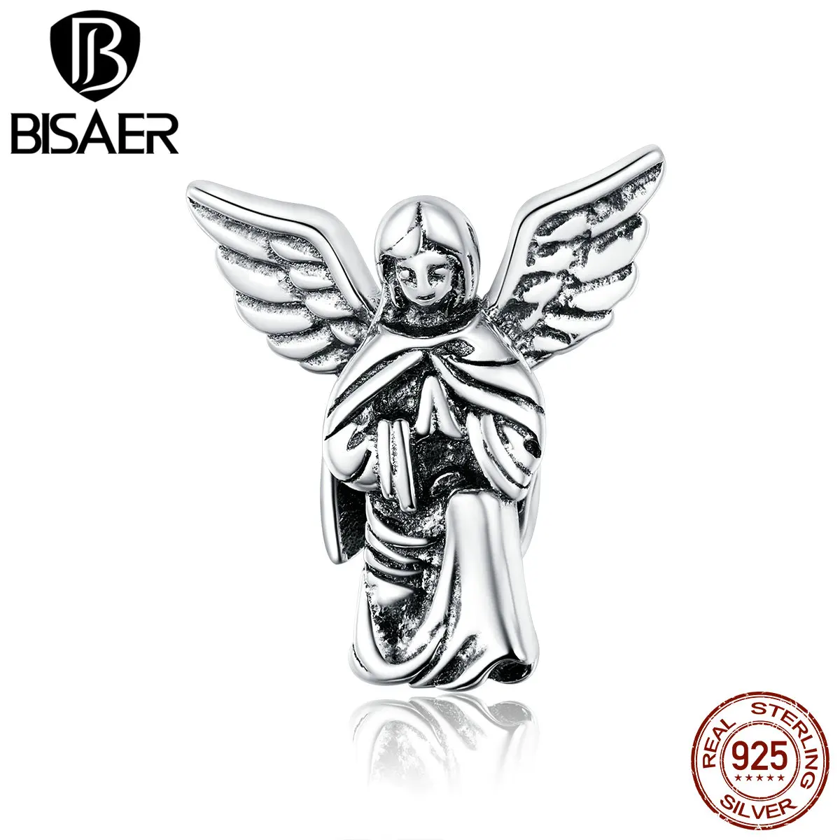 Подвеска из серебра 925 пробы с эмалью в виде крыльев ангелов|Бусины| |