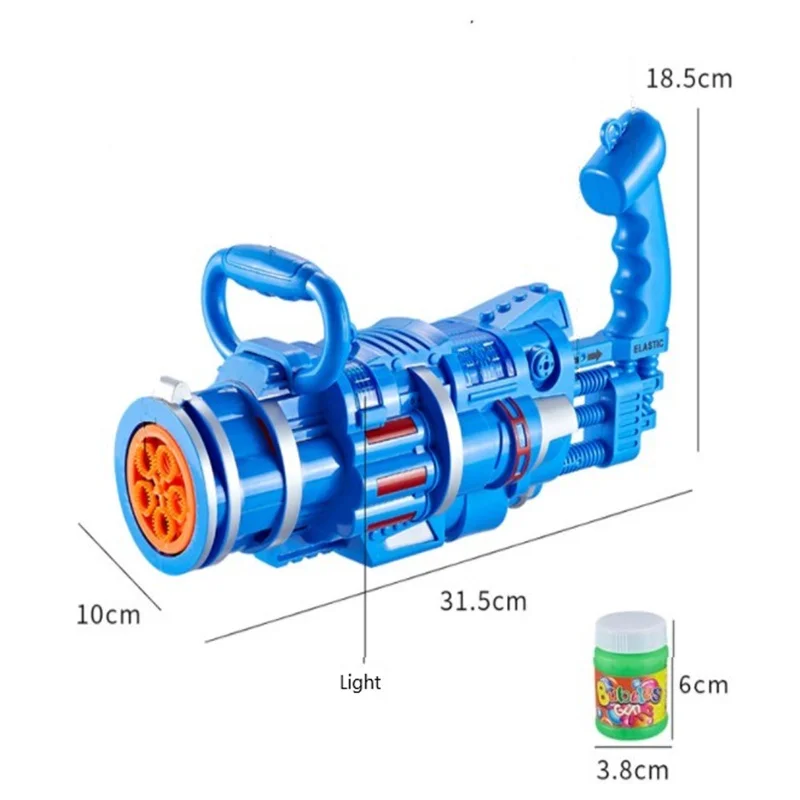 

2021 New Outdoor Toy Gatling Bubble Machine Wedding Supplies Electric Sound And Light Automatic Bubble Blower Maker Gun Kids Toy