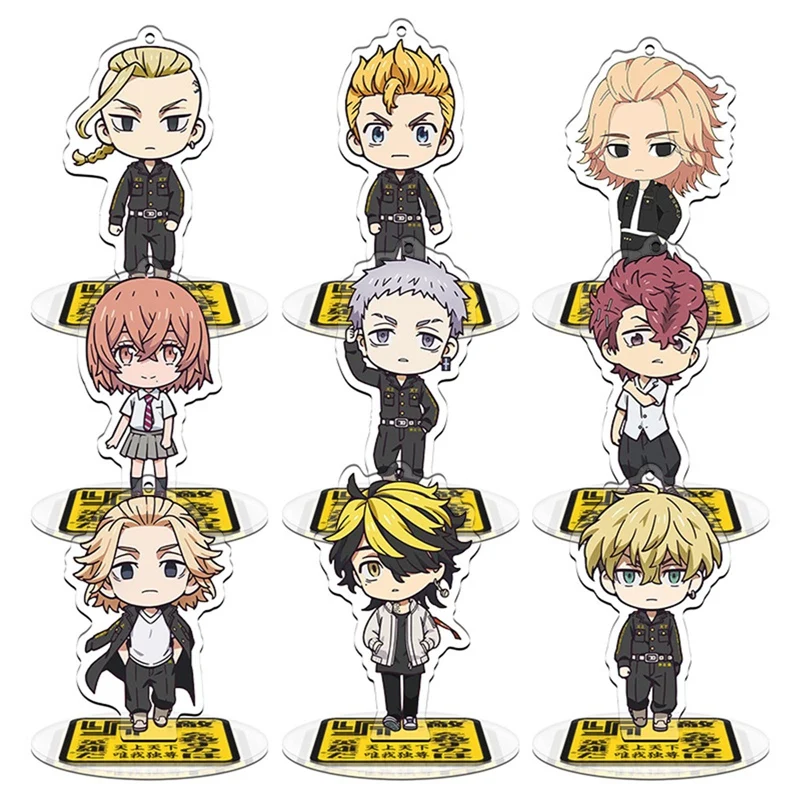 

Anime Tokyo Revengers Stand Model Plate Cartoon Figure Takemichi Hinata Manjiro Ken Atsushi Chibi Desktop Decor