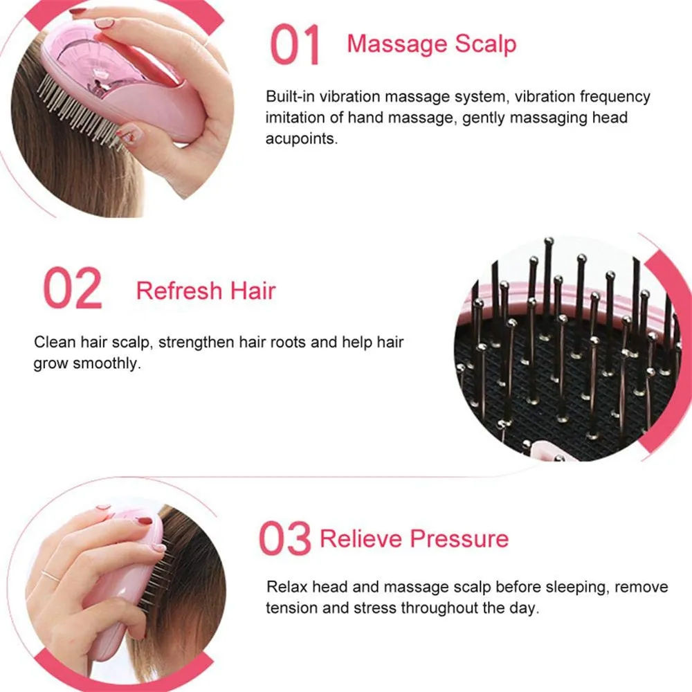 

Electric Ionic Hairbrush Portable Mini Small Hair Magic Beauty Brush Negative Ions Hair Comb New Hair Modeling Styling Tools