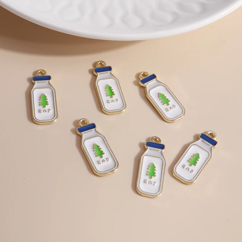 

10pcs 9*25mm Enamel Baby Milk Bottle Charms for Jewelry Making DIY Cute GIrl Charms Pendants Necklaces Earrings Accessories