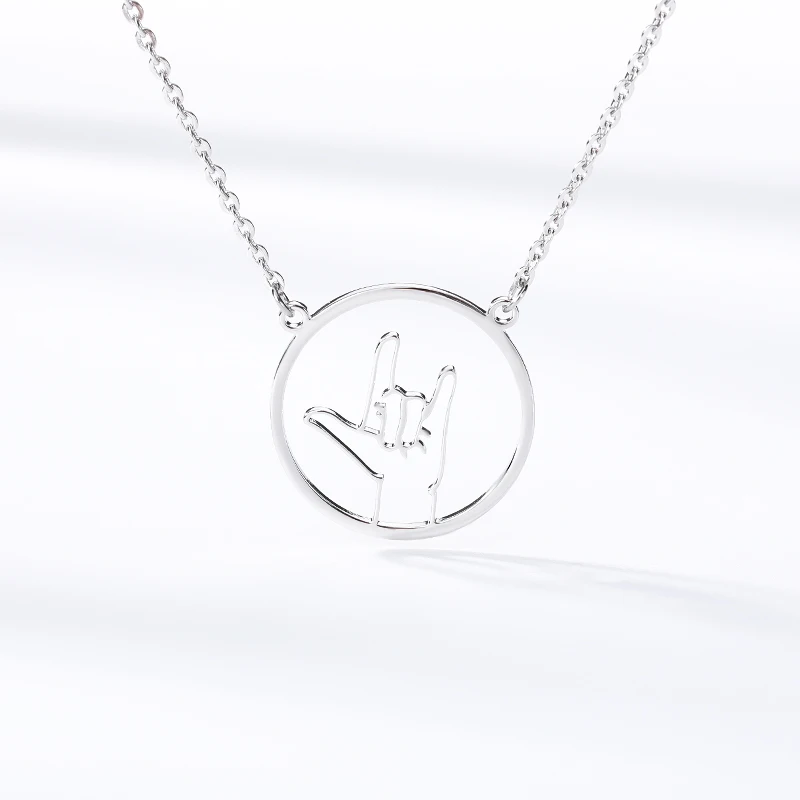 Ожерелье женское из нержавеющей стали с надписью I LOVE You | Украшения и аксессуары