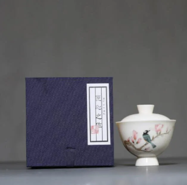 Чайный набор кунг фу из белого фарфора с ручной росписью 120 мл чайный чайная миска