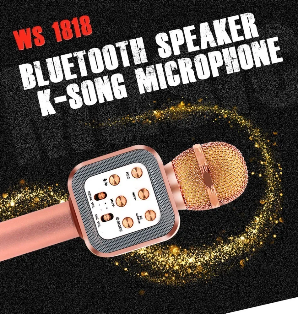 WS-1818 беспроводной Bluetooth ручной микрофон динамик с коробкой светодиодные микрофоны для онлайн классной комнаты учителя VIPkids детей