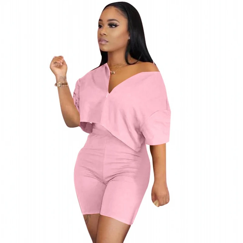 

Комплект из двух предметов, женский спортивный костюм, летняя одежда, короткий рукав, укороченный топ, байкерские шорты, комплект для отдыха...