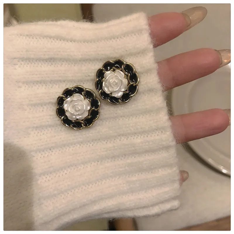 

Big Brand Camellia CC Stud Earrings Unusual fashion jewelry 2021 Accessories for women