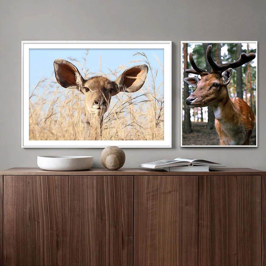 Nordic Deer Wall Painting Abstract African Animal Art Canvas Pictures Poster Prints for Living Room Dining Home Decor | Дом и сад