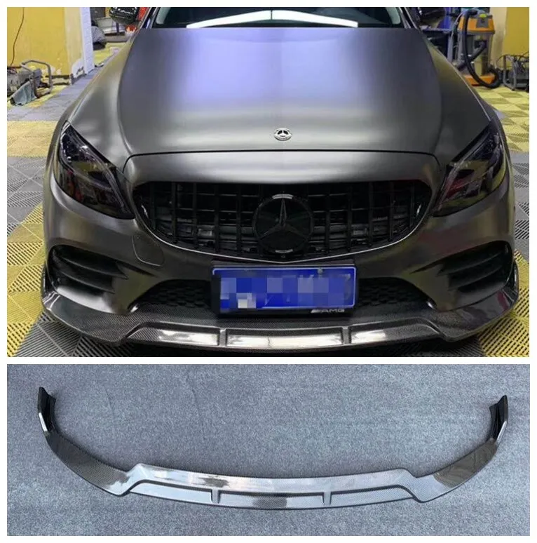 

Fits For Mercedes-Benz C-Class C200 C260 C43 W205 2019 2020 2021 high quality Carbon Fiber Front Lip Protector