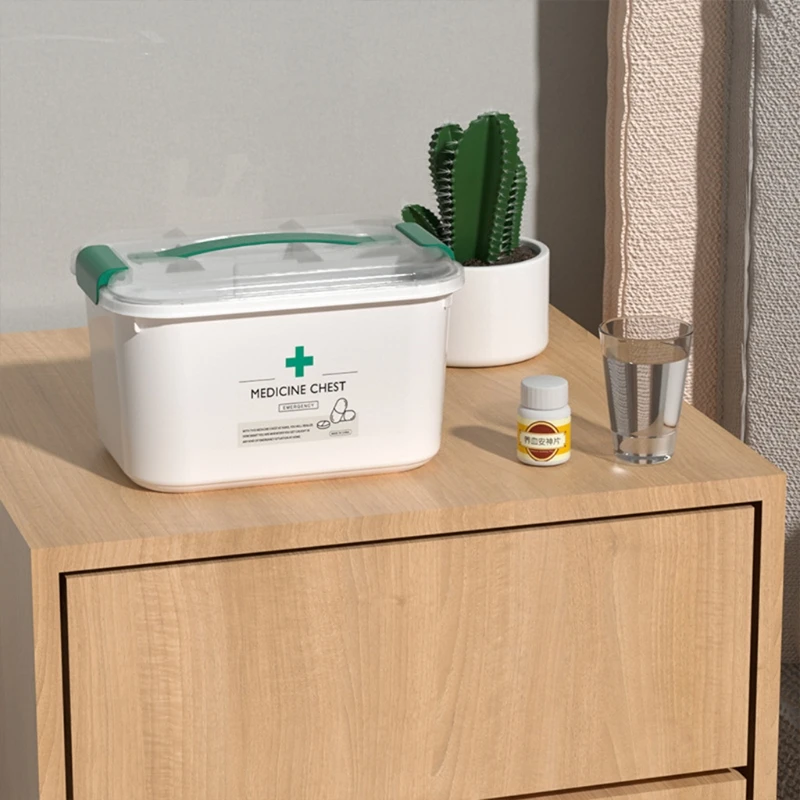 

Пластиковая коробка для таблеток большой емкости, бытовая аптечка с крышкой и ручкой для оказания первой помощи