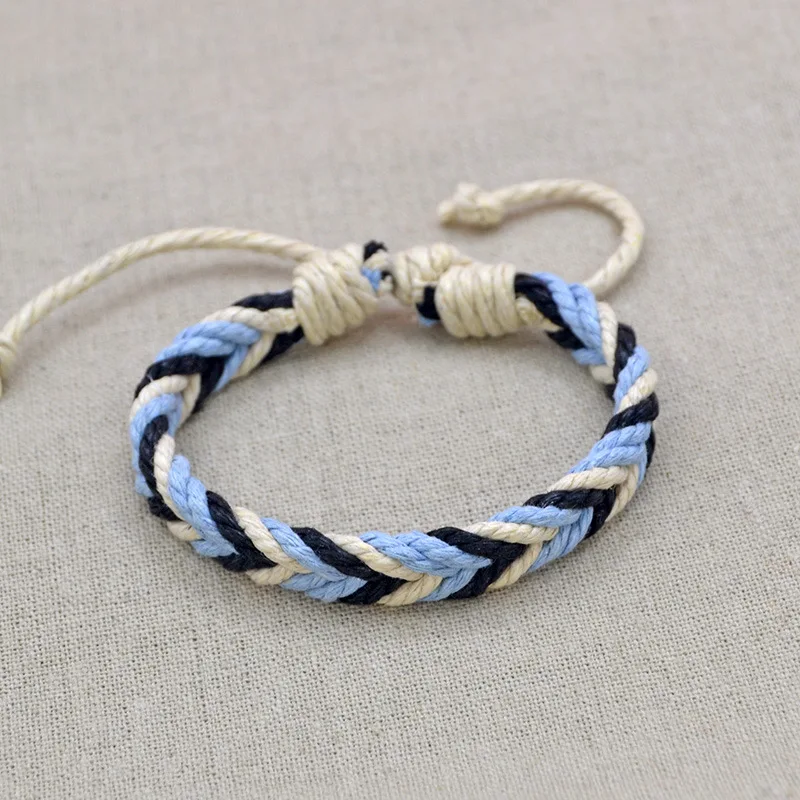 Бразильские плетеные веревочные браслеты для женщин винтажные из хлопка Прямая