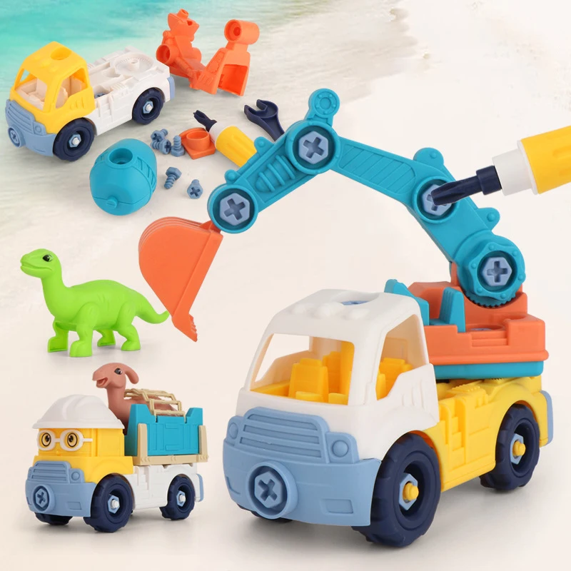 

Children DIY Disassembly Engineering Vehicle Model Toys Early Education toys For Kids Boys Toys Nut Disassembly Loading Toys