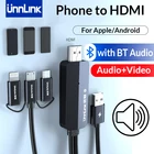 Кабель-преобразователь Unnlink для телефона на ТВ, HDMI-кабель с зеркальным литом, Lightning, Android-телефон 3 в 1 с аудио MHL для iPhone, iPad, Huawei