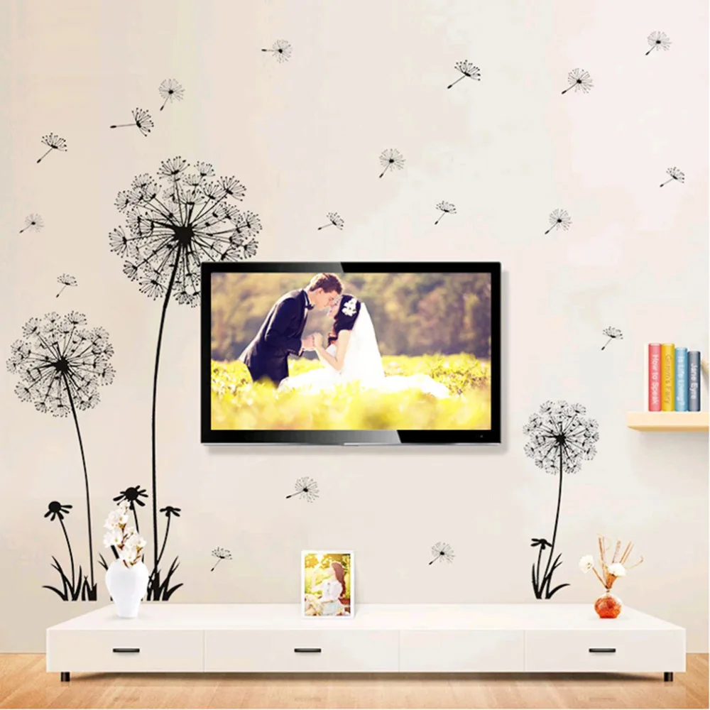 70*50 см стикер для стен Одуванчик арт Гостиная Спальня настенные наклейки