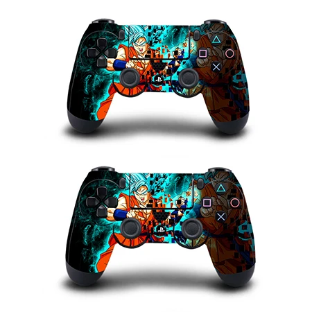 2 шт./лот Dragon Ball защита для кожи наклейка для Playstation 4 PS4 Pro тонкий контроллер геймпад виниловая наклейка s - Цвет: QBTM0572-2pcs