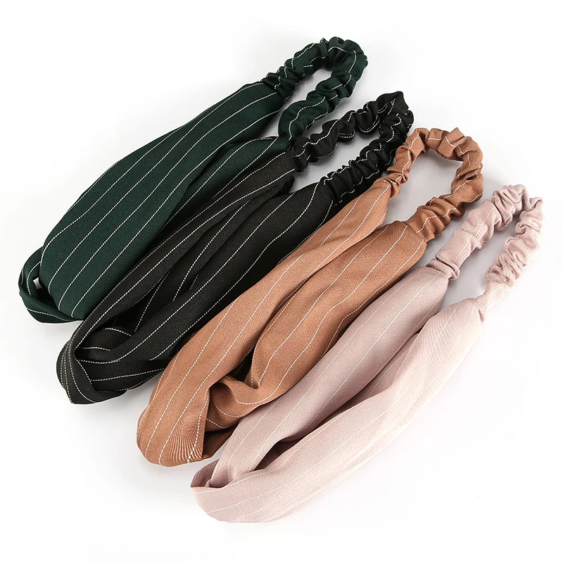

1Pcs Fashion Hair Accessories Women Girls Hair Bands Striped Headbands Vintage Cross Turban Bandage Bandanas Face Wash Headband
