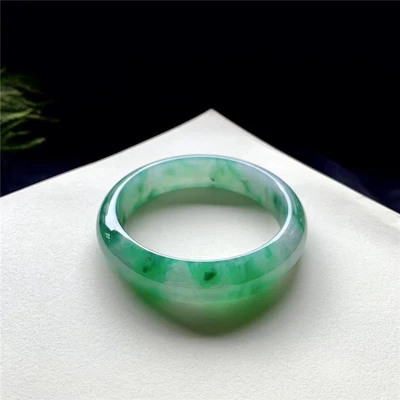 

zheru jewelry natural Burmese jadeite 54-64mm light green flower bracelet elegant princess jewelry send mother to girlfriend