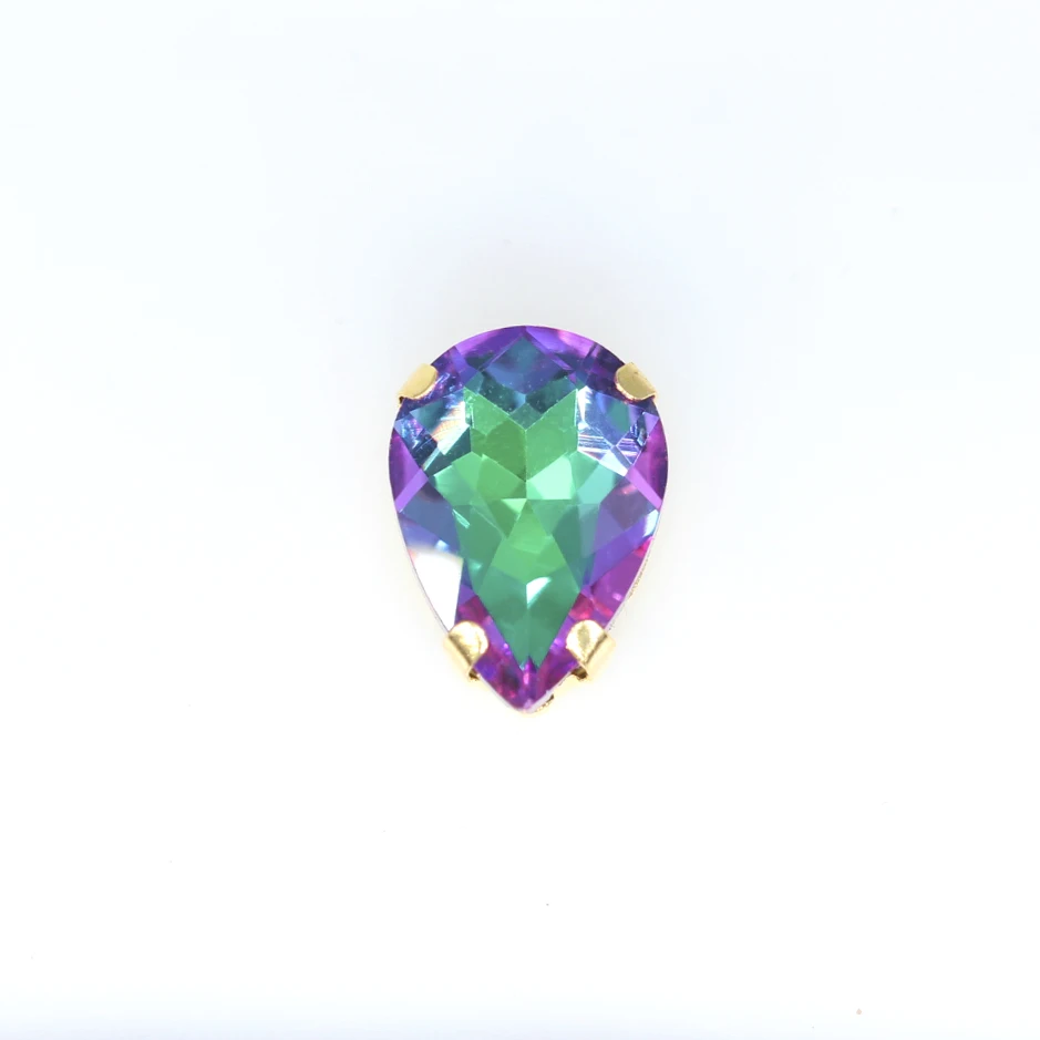 10x14 green flame 12p многоцветный цвет пламени плоское шитье стекло, кристалл, камень пришить стразы драгоценности Позолоченные Кнопки DIY аксессуары для одежды - Цвет: 10x14 green flame