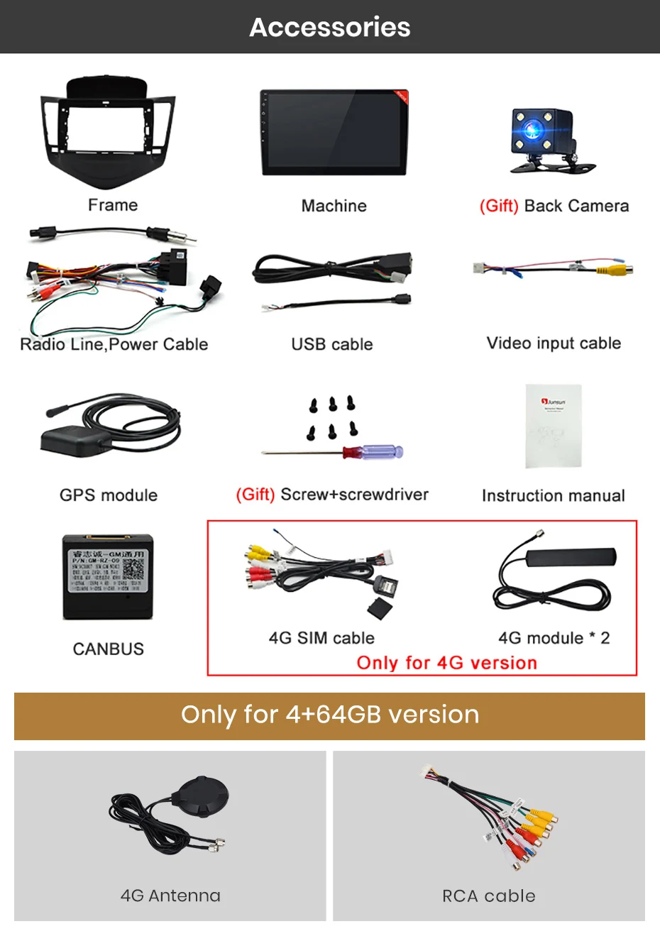 Junsun V1 pro 4G+ 64G Android 9,0 DSP для Chevrolet CRUZE 2009-2011 2012- Автомобильный Радио Мультимедиа Видео плеер gps RDS 2 din dvd