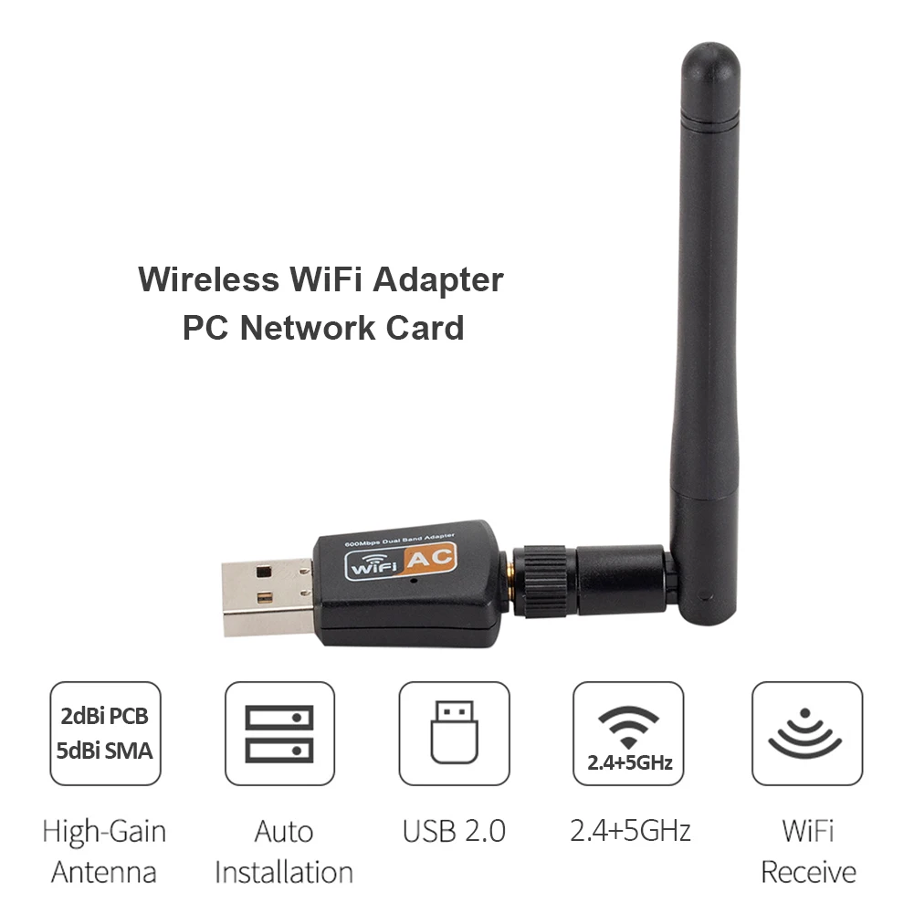 Портативный AC600 Мбит/с двухдиапазонный 2 4/5 ГГц USB Wi Fi сетевой адаптер приемник 11AC
