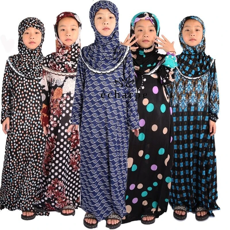 Мусульманская одежда для девочек, Абая для детей, Детский хиджаб мусульманское платье для молитвы для детей, кафтаны, Арабская одежда, халат...