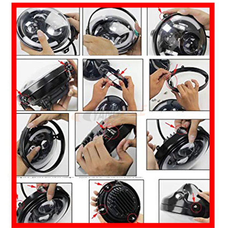 7 &quotмотоциклетные светодиодные фары лампа дюймов лампы Корпус кронштейн для