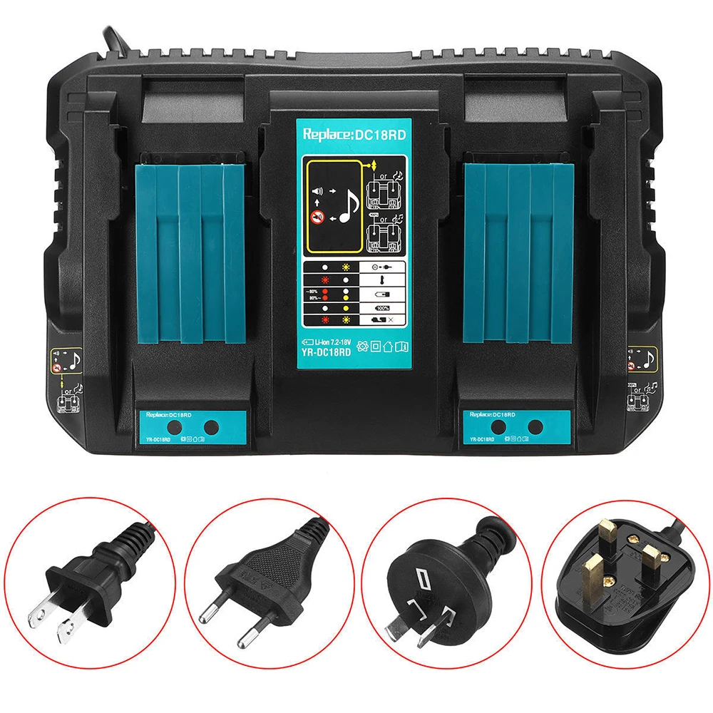 replace dc18rd li ion battery charger for makita 18v bl1815 bl1830 bl1840 bl1845 bl1860 14 4v bl1415 bl1430 bl1440 bl1445 bl1460 free global shipping