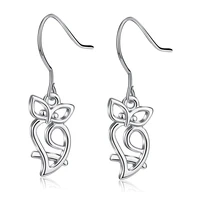 fashion animal jewelry 925 sterling silver owl earrings for women