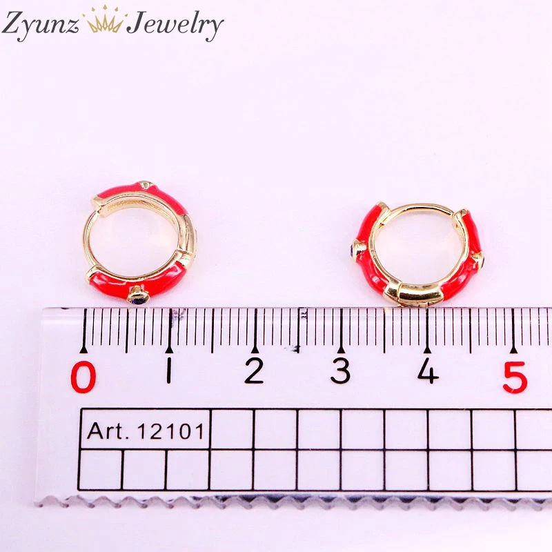 

12Pairs, Gold Jewelry Enamel Earring Hoops Fashion For Women Girls