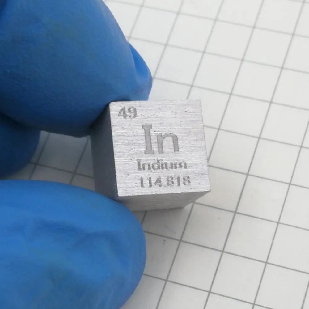 Индий в металле 10 мм Плотность куб 99.995% чистый для сбора элементов | Обустройство