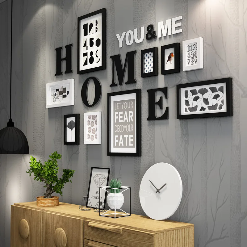 

Wall Hanging Wooden Photo Frame Set 14Pcs For Hallway Bedroom Living Room Family Wall Decoration Modern Art Home Decor Picture