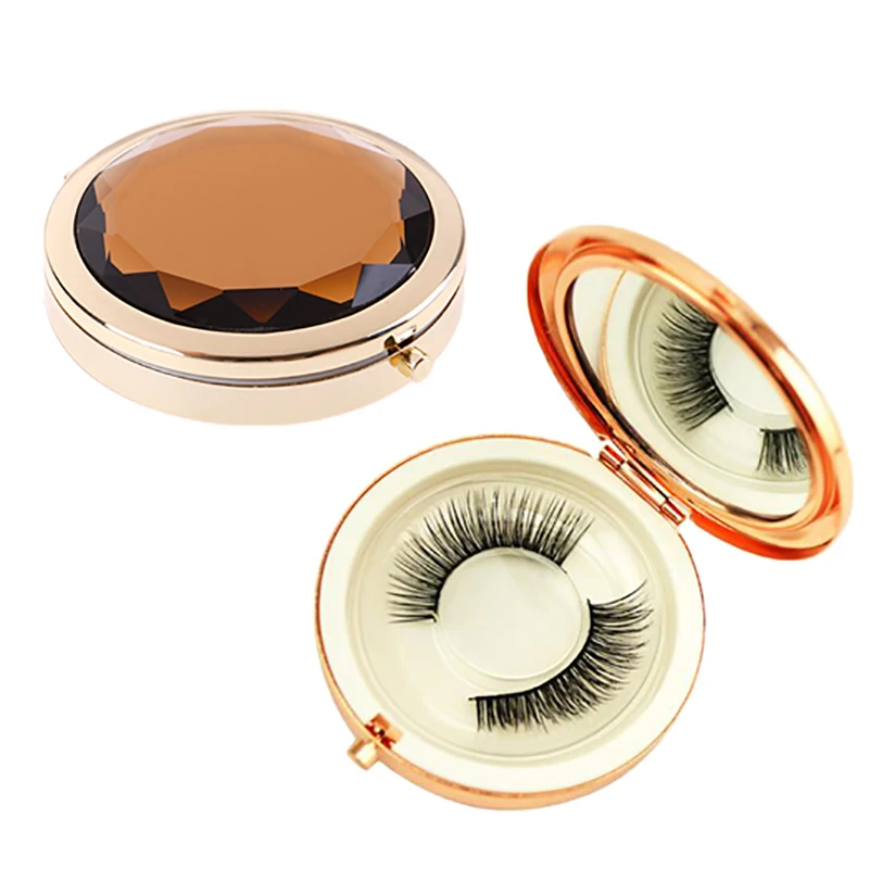 Круглая коробка для хранения накладных ресниц пустая косметический чехол