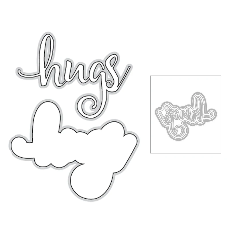 

2020 новые английские буквы слова объятия и силуэты металлические Вырубные штампы вырезанные для DIY украшения Поздравительная Открытка Скра...