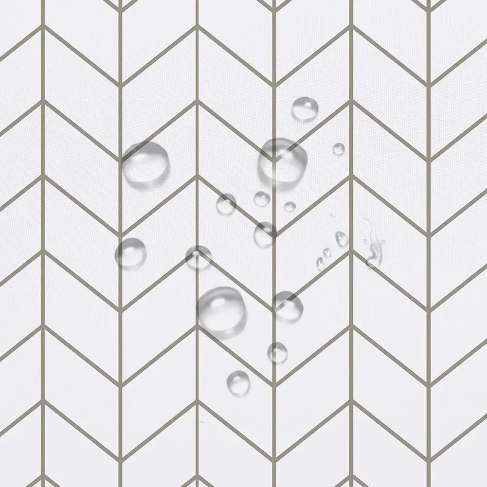 Shower Curtain Triangular Line Printing Waterproof Polyester for Home Bathroom | Дом и сад