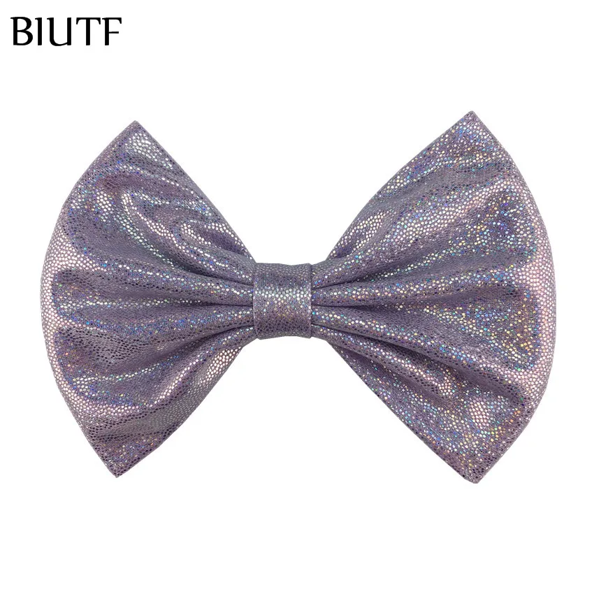 5 шт./лот ''горячее тиснение блестящий бант для волос с зажимом девочек детей