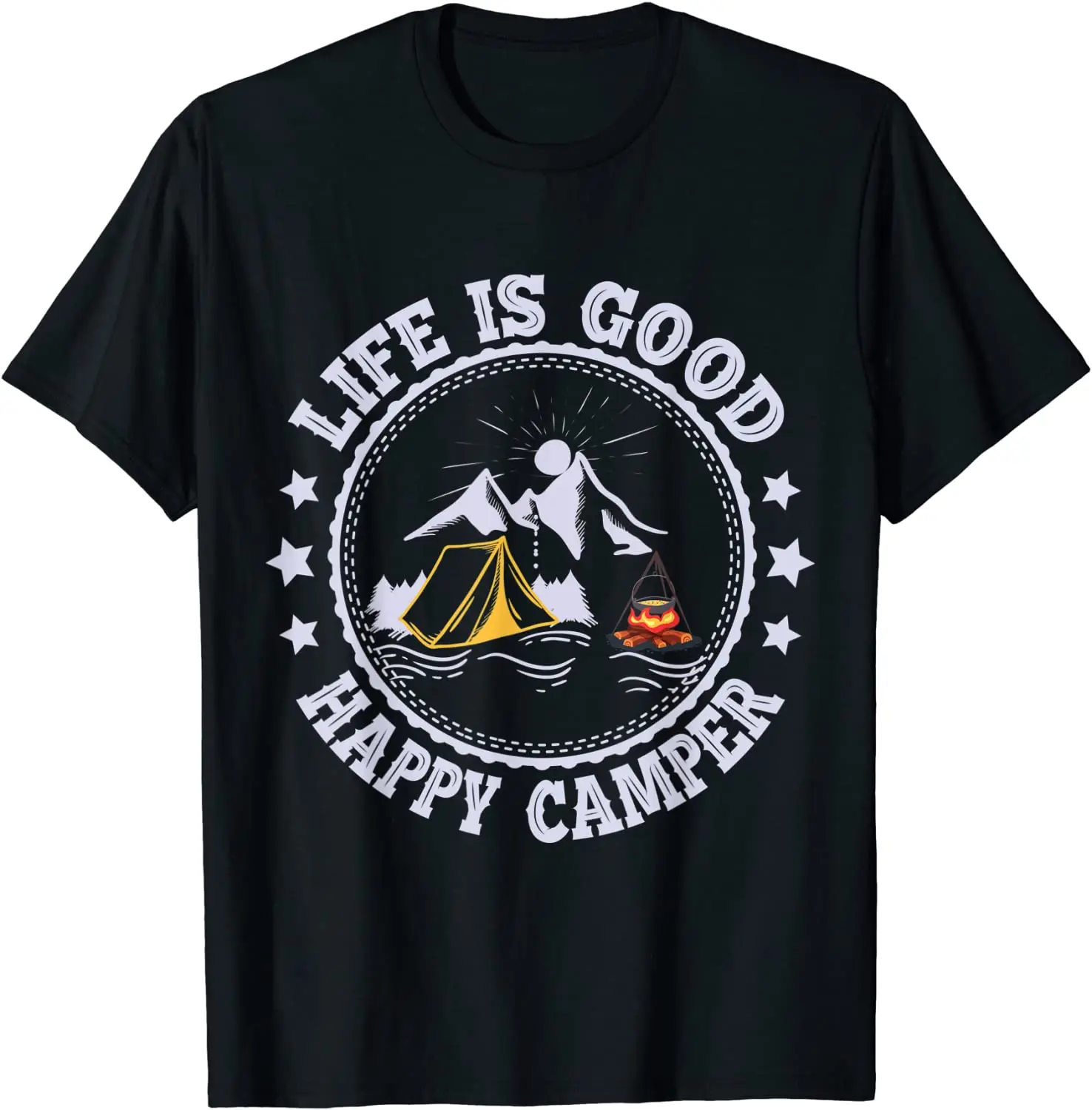 

Life Is Good In the Wood Happy Camper T Shirt Kids Men Women T-Shirt
